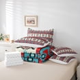 thumbnail image 6 of jejeloiu Boho Bohemain Bedding Comforter Set 7-Piece,Vintage Aztec Geometric King Bedding Sets,Red Beige Geometric Bed Sheets,Breathable Room Decorative Reversible, 6 of 8