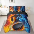 thumbnail image 2 of Castle Fairy Ice Hockey Boy Girl 7-Piece Twin Bedding Sets,Sport Gamer Bedding Comforter Set,Blue Orange Lightning Breathable Sheet Sets,Lightweight Room Decor, 2 of 8