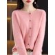 thumbnail image 5 of Women Cashmere Sweater 100% Merino Wool Knitted Cardigan Autumn Winter Knitwear O-Neck Female Solid Color Casual Fashion Top, 5 of 5
