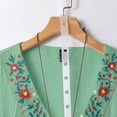 thumbnail image 4 of Embroidered Tops for Women 3/4 Sleeve Boho Cotton Linen Shirts Plus Size Peasant Gauze Blouses Casual Bohemian Shirts (M,Light Green), 4 of 8
