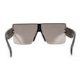 thumbnail image 4 of Womens Luxury Flat Top Thick Temple Mafia Sunglasses Black Silver Mirror, 4 of 4