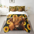 thumbnail image 2 of Castle Fairy Boys Girls Highland Cow Bedding Comforter Set 7 Pieces,Chic Floral Sunflowers Full Bedding Set Lightweight,Rustic Farmhouse Animal Fitted Sheet Flat Sheet,Lightweight Room Decor, 2 of 8