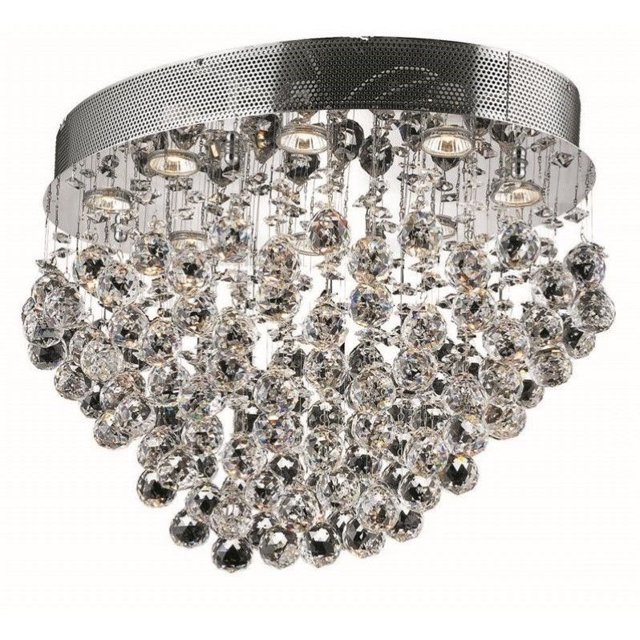 Elegant Lighting Galaxy 16" 8 Light Royal Crystal Flush Mount