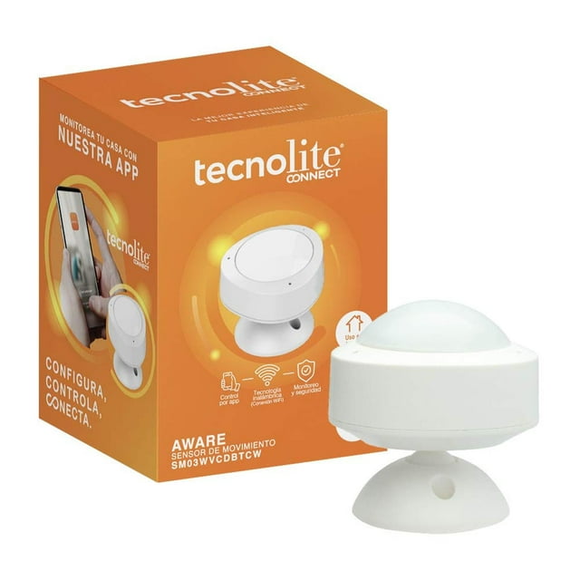 Sensor Inteligente Wifi Tecnolite Connect Blanco con Cobertura 10 Metros Compatible con Alexa y Goog