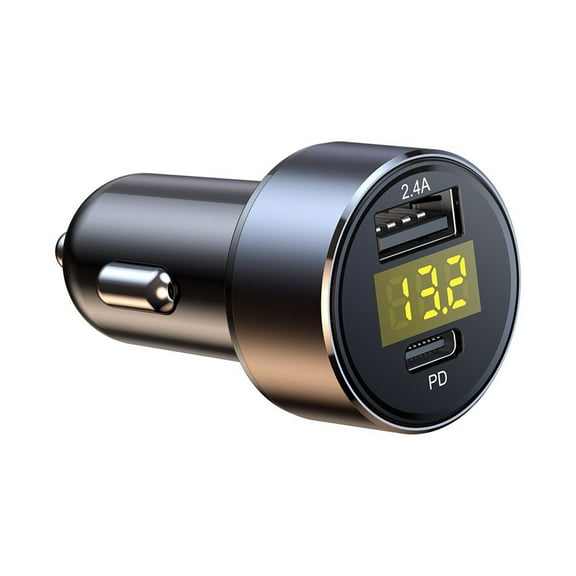Car Charger LED Voltmeter 2.4A port charging 12/24V