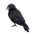 thumbnail image 1 of Cuervos con plumas negras de Halloween, decoración de cuervos artificiales aterradores hechos a mano de aspecto realista para fiestas, eventos, hogar, Estilo B, 1 of 8