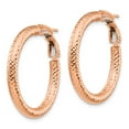 thumbnail image 2 of Leslie's Real 14kt 3x20 Rose Gold Diamond Cut Round Omega Back Hoop Earrings; for Adults and Teens; for Women and Men, 2 of 3