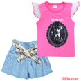 thumbnail image 1 of Conjunto de ropa de verano para niñas Conjunto de ropa de verano para niños de 2 piezas Camiseta + Falda Mangas cortas zhangyuxiang LED, 1 of 2