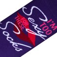 thumbnail image 3 of Cool Socks – Women's Too Sexy For These Novelty Crew Socks – Size Medium – Men’s 6–8 / Women’s 7–10, 3 of 6