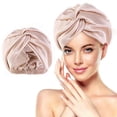 thumbnail image 1 of Gorro de seda para dormir para mujer, doble capa, de satén, transpirable, suave y cómodo, color champán., 1 of 5