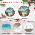 thumbnail image 6 of Welcome Sign for Front Door, Christmas Coastal Snowman Round Metal Wall Art Wreaths, Winter Beach Xmas Coconut Tree Outdoor Indoor Wall Hanging Sign for Porch Decor Housewarming Gifts 7.9 Inch, 6 of 8
