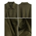 thumbnail image 4 of Chaqueta de Ante Sintético para Mujer con Solapa y Bolsillo, Estilo Piloto, Informal, de Larga, Estilo Urbano Moderno Verde L, 4 of 5