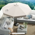 thumbnail image 2 of Costway 10 FT Patio Umbrella with Crank Tilt Adjustment Ruffles Vented Top 8 Ribs Beige, 2 of 10