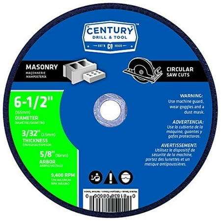 UPC: 0081838086060 | Century Drill & Tool 8606 Type 1A Abrasive Blade – 6.5 x 0.093 in.