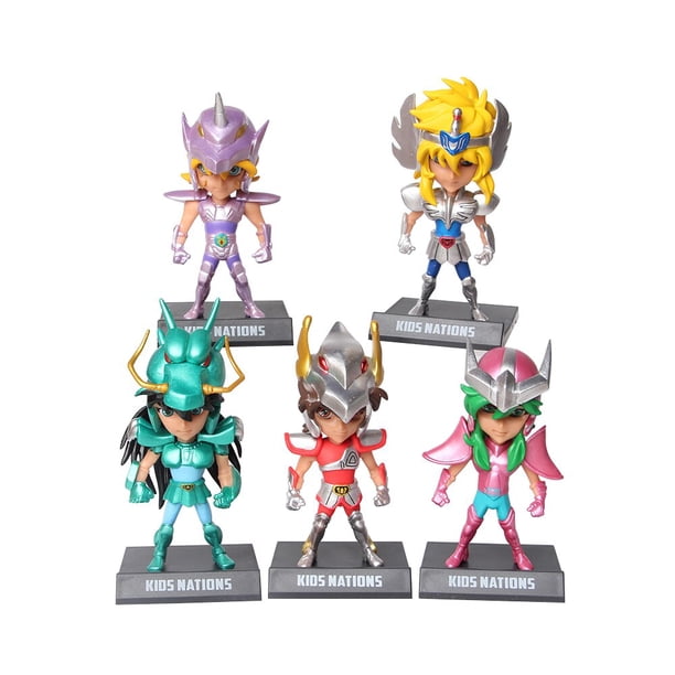 Minifiguras de acción de PVC de los caballeros del zodiaco, muñecos de Anime de Saint Seiya, Hagen, ennemsu, Shiryu, 10cm, 5 unidades por Set Qiuyongming unisex