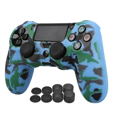 TSV PS4 Controller DualShock 4 Skin Grip Anti-Slip Silicone Cover Protector Case for Sony PS4/PS4 Slim/PS4 Pro Controller with 8 Thumb