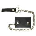 thumbnail image 4 of BLACK GENUINE LEATHER Trifold Biker's Wallet ID Card Holder w/Chain Skull, 4 of 9
