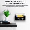 thumbnail image 2 of duomi-Premium Smoky Gray Acrylic Mail Holder with Decorative White Cursive Mail Label, Modern Wall Mounted or Tabletop Mailbox, Letter Storage Organizer Box, 2 of 4