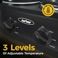 thumbnail image 3 of Sunvivi Double Slow Cooker,2 Pot Small Mini Crock Buffet Servers and Warmer,Dual Pot Oval Manual Slow Cooker with Adjustable Temp Removable Ceramic Pot,Stainless Steel, Total 2.5 Quarts Black, 3 of 10
