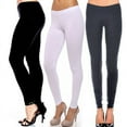 thumbnail image 2 of Plain Basic Solid Cotton Ankle Length Long Full Leggings Junior & Plus Size S-3X, 2 of 11