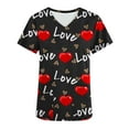 thumbnail image 4 of TIMIFIS Blouse d'Uniforme de Travail pour Femmes, Manches Courtes, Col en V, avec Poches - Noir, 4 of 5