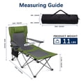 thumbnail image 4 of Reclining Beach Chair for Adults, 6-Legged Camping Chair with Foot Rest, Green, 4 of 7