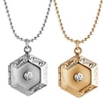 thumbnail image 4 of Hexagonal De Cristal Vintage Que Pueden Abrir Colgante fotografía Locket Collar Joyería - Oro Fernando Collar colgante hexagonal, 4 of 7