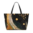 thumbnail image 2 of Disketp Abstract Gold Floral Galaxy Bolsa de Playa de Gran Capacidad, Bolso Impermeable y a Prueba de Arena para Mujer, Ideal para Playa, Piscina y Natación, 2 of 7