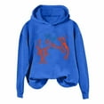 thumbnail image 4 of Wang6 Funny Graphic Hoodies for Womens Loose Fit Shrimp Pirinted Hooded Pullovers Sweatshirts Trendy Fall Long Sleeve V Neck Tops Blue S, 4 of 4