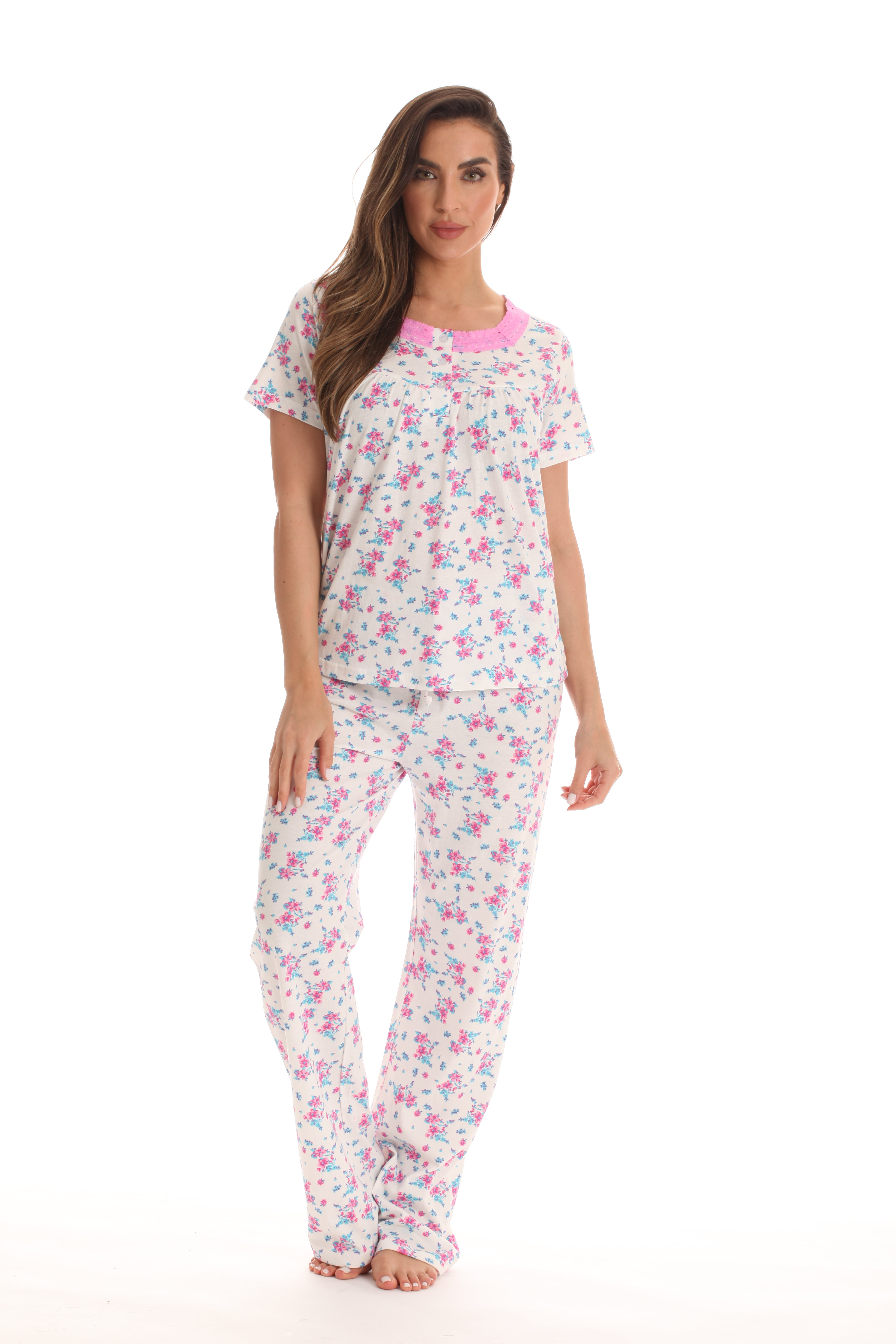 Dreamcrest 100% Cotton Pajama Pant Set for Women (Pink, 2X) - Walmart.com