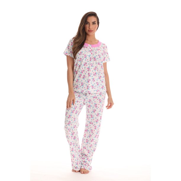 Dreamcrest 100 Cotton Pajama Pant Set for Women (Pink, 2X)
