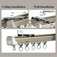 thumbnail image 5 of GXCZ Ceiling Curtain Track, Sliding Curtain Rail System Room Divider, Wall Mounted Curtain Rod, Ceiling Track For Curtains, White, Champagne(A-wall,240cm/2 * 120cm), 5 of 6