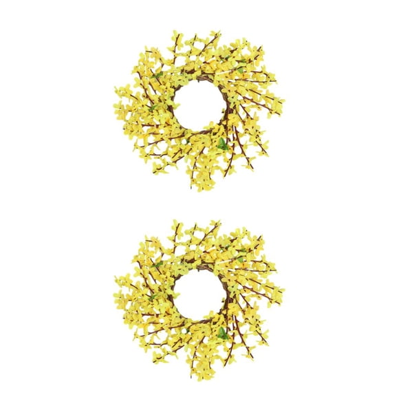 Inteprter Guirnalda de flores de seda artificial, floral, guirnalda de primavera, aro de ratán, hoja verde, puerta delantera, ventana, boda, 30 cm/tipo de cifrado 2Conjunto