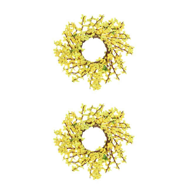 Inteprter Guirnalda de flores de seda artificial, floral, guirnalda de primavera, aro de ratán, hoja verde, puerta delantera, ventana, boda, 30 cm/tipo de cifrado 2Conjunto