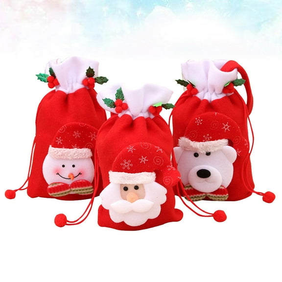 HONITANO Red Present Bags 10.6x6.3in 3Pcs for Birthday Parties