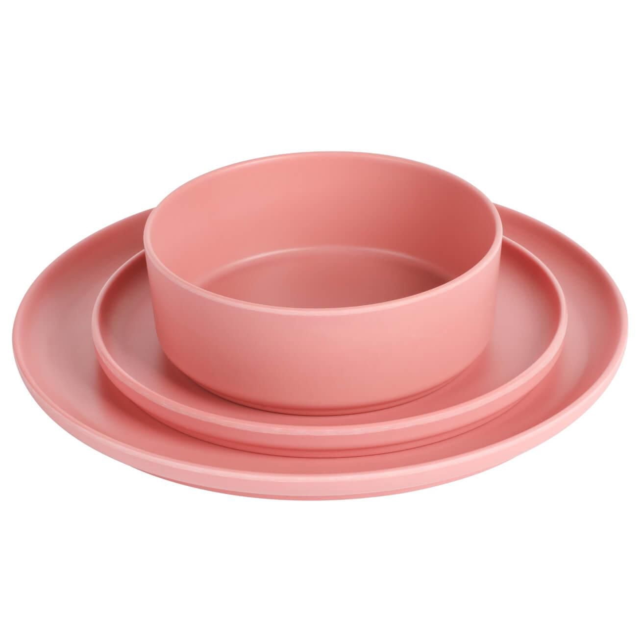Gibson Home Canyon Crest Service de table 12 pièces en mélamine Finition rose mat