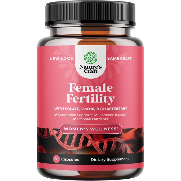 Prenatal Vitamins with DHA and Folic Acid 60ct Natures Craft Female Fertility Supplement