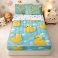 thumbnail image 3 of Erosebridal Cute Duck Bubble Print Zipper Twin Comforter Sets with Fitted Sheet and 2 Pillowcases for Girls Boys, Summer Cartoon Theme Zipper Bedding Set, Polkadot Reversible, 4 Pieces, 3 of 7