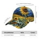 thumbnail image 2 of Fotbe Starry Sky Sunflower Gorro Clásico de Béisbol, Gorra Ajustable con Broche Snapback, Gorro de Exterior de Algodón Suave, 2 of 6