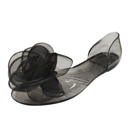 

GNEIKDEING Women s Sandals Summer Sandals Fat Bottomed Women s Flat Bottomed Fish Mouth Jelly Sandals Gift on Clearance