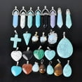 thumbnail image 2 of U8MO 2pcs Natural Stone Gemstone Charms Pendants lot for Jewelry Necklace Making-Heart (Bluestone), 2 of 6