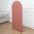 thumbnail image 6 of BalsaCircle 5 ft Terracotta Fitted Matte Spandex Round Top Wedding Arch Backdrop Stand Cover Party Events Decorations, 6 of 7