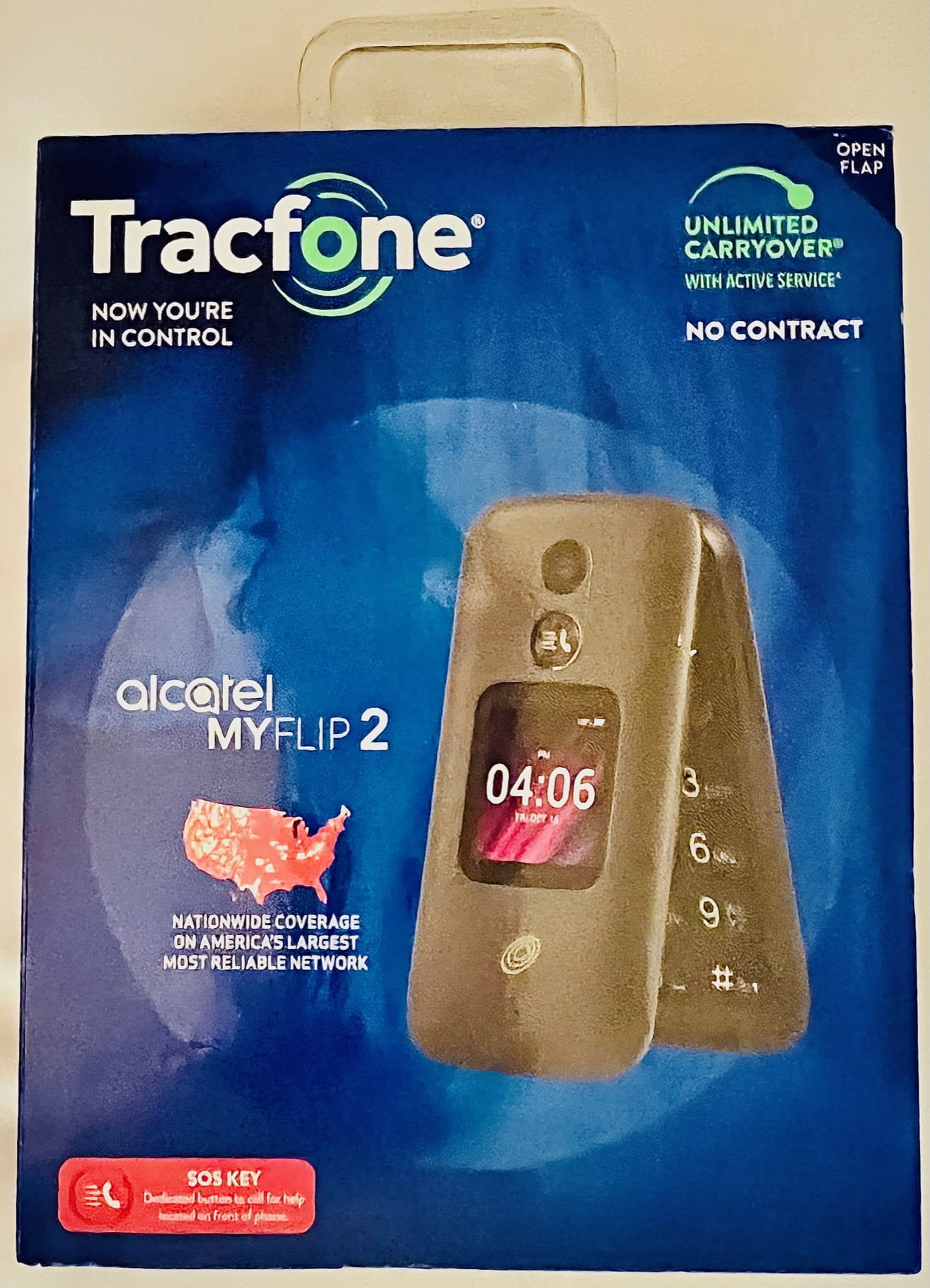 TracFone ALCATEL MyFlip 2 (A406DL), 4GB ROM Expandable, 4G LTEV
