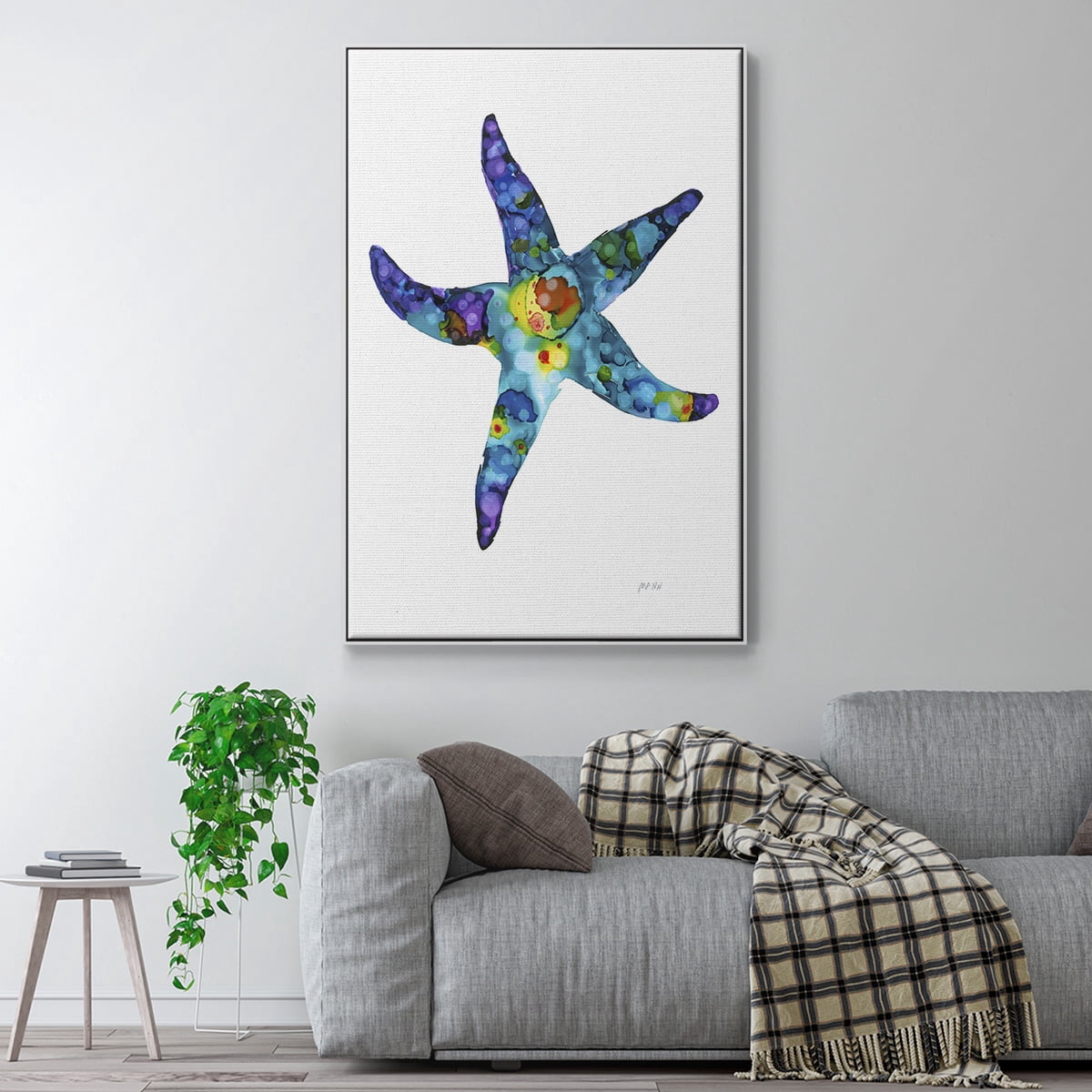 Sea Star Framed Premium Gallery Wrapped Canvas - Ready to Hang - 27 x 41 - White Floating Frame