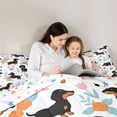 thumbnail image 4 of Homewish Dachshund Full Size Comforter Sets,Tulip Flower Bedding Comforter Set,White,Dog Paws Decor,Colorful Stars Reversible,3pcs,1 Comforter and 2 Pillowcases, 4 of 7