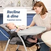 كرسي مرتفع للوجبات الخفيفة من Graco Slim مع إمكانية الطي بيد واحدة، وإمالة قابلة للتعديل، وخفَّاق