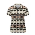 thumbnail image 6 of Whosucclay Geometric Arrow Pattern Quick Dry Polo Shirts, Polyester Golf Polo Tops Stretch Sun Protection Women Short Sleeve Golf Shirts for Tennis Outdoor Golf Course Size X-Small, 6 of 10