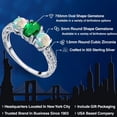 thumbnail image 2 of 1.72 Cttw Green Simulated Emerald and White Simulated Opal Ring for Women | 925 Sterling Silver | Oval 7X5MM | Gemstone Birthstone | Wedding Engagement Anniversary Promise Ring | Size 6, 2 of 6