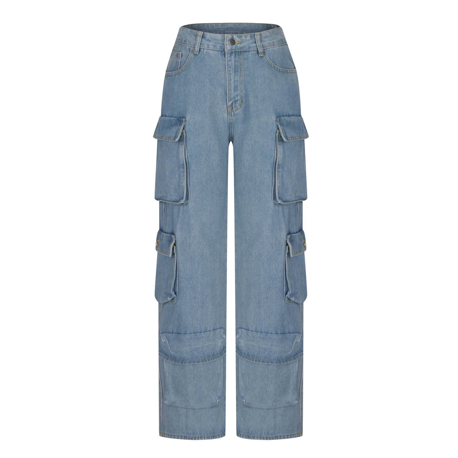 ●muahmuah● Wide cargo denim pants blue _MUP23008_ WIDE CARGO DENIM PANTS [BLUE] - muahmuah | 60% - Asian