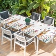 thumbnail image 2 of Easter Table Cloths for 8 Foot Rectangle Tables, Spring Flowers Wreath Rabbit Budding Florals Patio Waterproof Elastic Fitted Tablecloths, Washable Rectangular Table Cover for Camping, 2 of 8